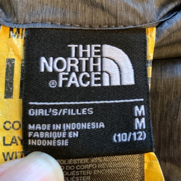 The North Face Girls Reversible Mossbud Swirl Jacket M (10/12) Heather Grey Coat - Picture 10 of 16